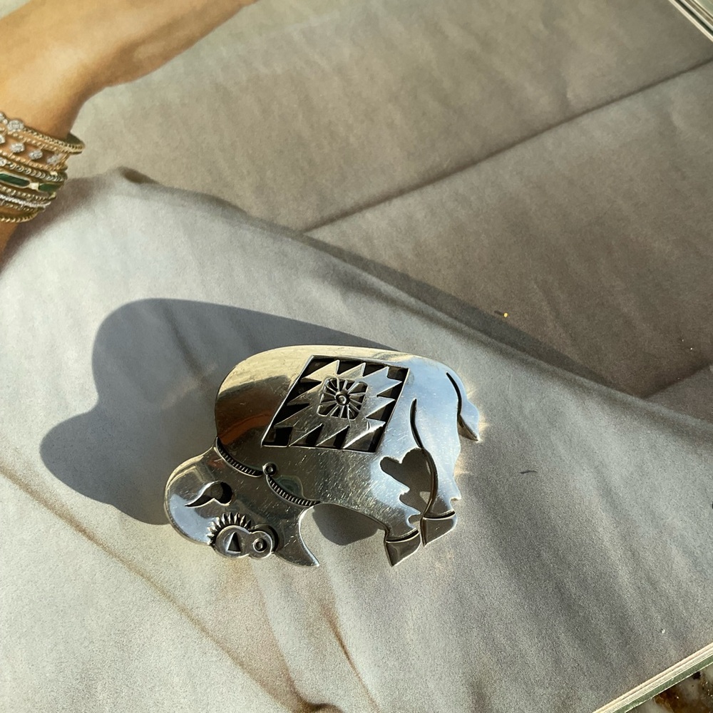 Native Made Sterling Silver Buffalo - image 4